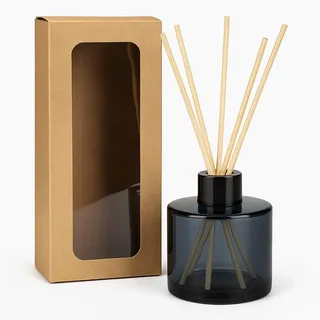 WonderWax® Stäbchen Diffuser Rauchglas Set 130ml Black Sky | Reed Diffusor | Raumduft mit 8 Duftstäbchen, Natürlich, Langanhaltend, Aromatherapie Home Duft für Badezimmer, Büro und Bad