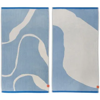 Mette Ditmer - Nova Arte Gästehandtuch, hellblau/off-white