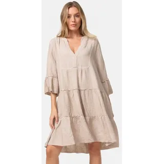 pm selected Sommerkleid Minikleid Rüschen Beige Einheitsgröße