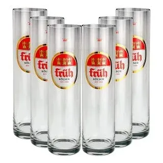 Früh Kölsch Biergläser/Gläser/Stangen Set - 6x 0,4l