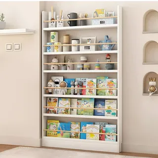 Hyunbdes Kinderbücherregal Wandregale, platzsparendes Regal hinter der Tür, schnelle und Flexible Montage – hohes Holzregal für Kinderzimmer, Kinderzimmer, Schlafzimmer