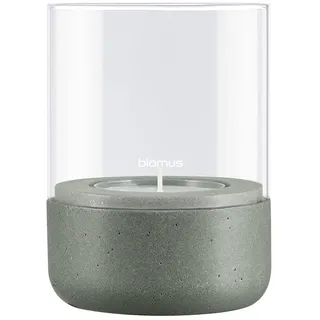 blomus Windlicht Calma | Größe S | H 12 cm Ø 9 cm | Agave Green | recyceltem Polyresin & Glas | für Teelichter | Indoor | exkl. Kerze