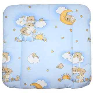 Baby Auflage Wickelauflage - BÄRCHEN AUF LEITERN BLAU- 70x50 cm 70x70 cm 70x85 cm Wickeltischauflage 70x50 cm