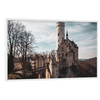 artboxONE Poster mit weißem Rahmen 45x30 cm Architektur Lichtensteiner Schloss - Bild Burg Burg Burg Lichtenstein