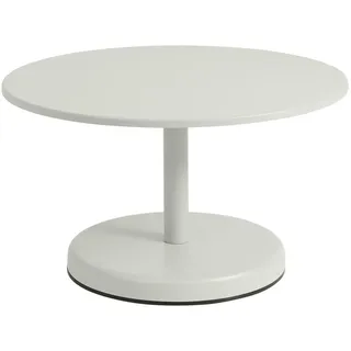 Muuto - Linear Steel Outdoor Kaffeetisch, Ø 70 x H 40 cm, grau RAL 7044