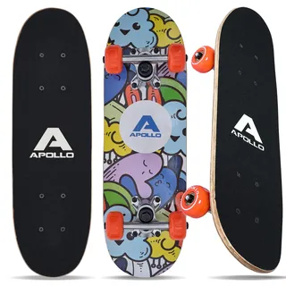 Apollo Mini Kinderskateboard 20 Zoll, Skateboard Kinder ab 4 Jahre | Kinderskateboard mit ABEC 3 Kugellager für Anfänger: Mini Komplettboard für Kinder ab 4/5/6 Jahre, 20 Zoll