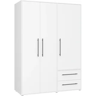 Forte Drehtürenschrank Mokkaris 144 x 200 x 59 cm Weiß