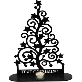 Weihnachtsbaum Kerzenständer, Teelichthalter Personalisierte Mit Namen Geschenke, Kerzenhalter Deko,Weihnachtsdeko Adventskerzenhalter,Tischdeko, Frohe Weihnachten