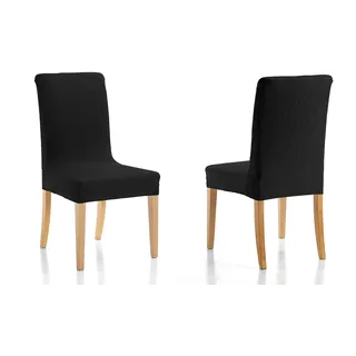 Martina Home Emilia Stuhlhussen, Stoff, Schwarz, Packung mit 2 Rückenlehnen, 2 Stück