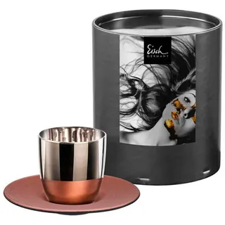 Eisch Cosmo COLLECT Platin-Kupfer Espressoglas mit Untertasse