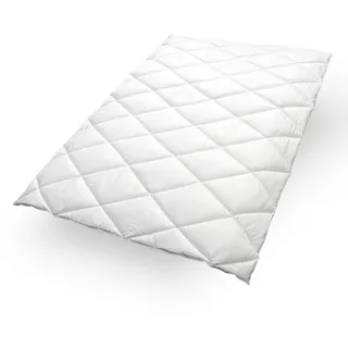 John Cotton Bettdecke 135x200 cm, | Dauerhaft Sommerdecke mit Anti-Allergie Füllung: - weiß,