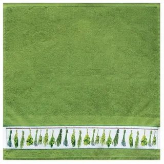 framsohn frottier Geschirrtuch Zwirn "Kräuter" 50 x 50 cm Moos - Grün grün