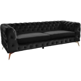 KAWOLA Sofa Stoff 3-Sitzer Schwarz