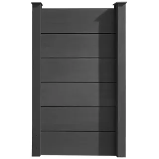 HORI Zaun HORI WPC Sichtschutzzaun Stecksystem, Gartenzaun witterungsbeständig, Robuster Gartenzaun, Modernes Lamellenzaun, Langlebiger Sichtschutz grau 1.80 cm