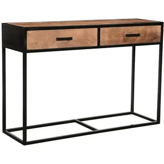 Design Massiv Mangoholz Holz Stahl Konsolentisch Sturdy  Regal Tisch 120 cm