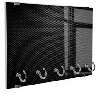 DEQORI Schlüsselbrett 'Kohlenstofffasern', (1 St), Schlüsselhalter Schlüssel Haken Schlüsselboard modern Schlüsselleiste schwarz