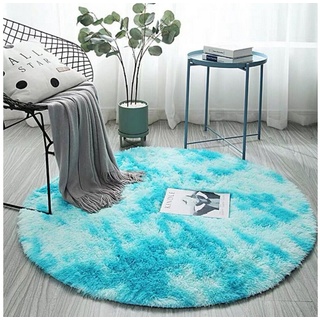 Teppich Runder Teppich Plüsch verdickte Nachttischdecke, EBUY blau 120 cm