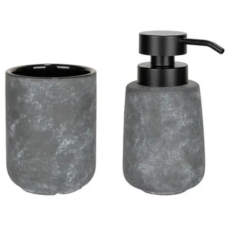 Wenko Badaccessoire-Set Grau/Schwarz