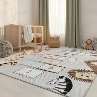 KADIMA DESIGN TRAUN Kinderteppich 140 x 200 cm Grau