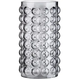 Gilde Vase Glasvase - Blumenvase Windlicht aus Glas - mit runden Noppen - Moderne Dekoration Geschenk Geburtstagsgeschenk - Farbe: grau Höhe 28 cm