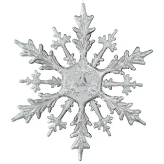 formano Eiskristall Deko Hänger 30 cm Weihnachtsdeko Fenster klar Silber Acryl - filigraner Schneekristall zum Aufhängen - Winterdeko für Fenster, Zweige oder Baum - frostige Eleganz aus Acrylglas