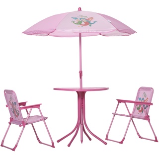 Kindersitzgruppe Mit Tisch Und Sonnenschirm (Farbe: Rosa)