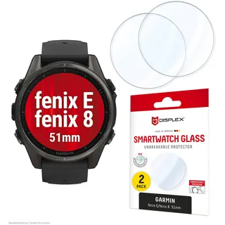 Displex Unzerbrechliches Smartwatch Glass für Garmin fenix E/fenix 8 (51mm)