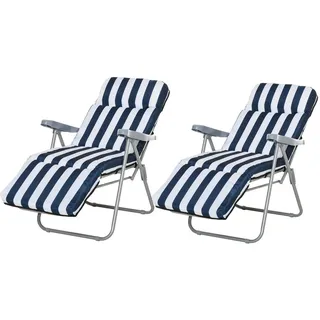 Outsunny Sonnenliege 60 x 75 x 102 cm Blau