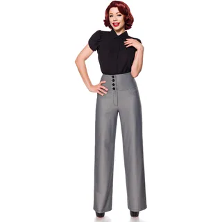 Belsira Vintage Marlene Hose Frauen Stoffhose schwarz/weiß Rockabilly - XL