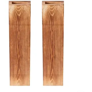 Zilimontt 2 Stück Wandvasen aus Holz, Wand-Pflanzgefäße, Vase, Holz-Wanddekoration für getrocknete Blumen und Pflanzen, moderne Bauernhaus-Wandvasen für Wohnzimmer, Küche, Büro