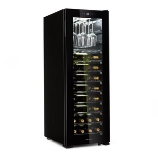 Klarstein Weinkühlschrank Bellevin 62, für 56 Standardflaschen á 0,75l,2 Zonen Wein Flaschenkühlschrank Weintemperierschrank Weinschrank schwarz