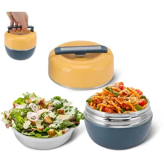 Pilipane Bento Box für Erwachsene,Thermo Bento Lunchbox mit Edelstahl Wärmedämmung und Auslaufsichere Bentobox Lunchbox,Tragbare einschichtige Isolierung,Halten Warme Essen für Schule