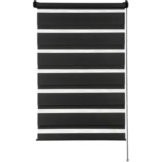 GARDINIA Doppelrollo Easyfix 120 x 150 cm schwarz