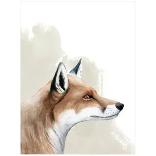 Bilderdepot24 Teppich Vinyl Kinderzimmer Tiere Fuchs Mädchen Jungen, rechteckig - orange glatt, nass wischbar (Saft, Tierhaare) - Saugroboter & Bodenheizung geeignet orange 75 cm x 100 cm