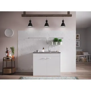 Respekta Einbauküche, Komplettspüle mit Drehtür KS60D 100 x 60 cm
