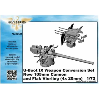 CMK U-Boot IX Weapon Conversion set-new105mm cannon a.Flak Vierling f.Revell kit