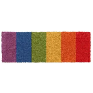 Relaxdays Kokos Fußmatte Regenbogen Gelb,Grün,Rot