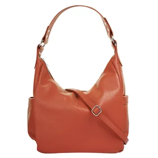 Shopper SAMANTHA LOOK Gr. B/H/T: 35 cm x 25 cm x 10 cm onesize, orange Damen Taschen Handtaschen echt Leder, Made in Italy