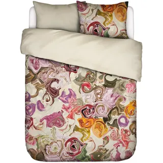 ESSENZA Bettwäsche Isaline Vanille, 200x200 cm + 2X 80x80 cm - 100% Bio-Baumwollsatin 220TC - Blumen