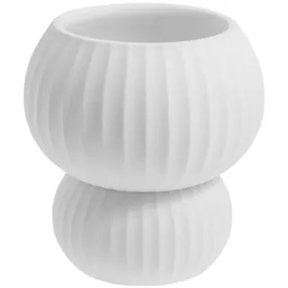 Storefactory - Vase, Blumentopf - Sandhamn - Keramik - Farbe: weiß - (ØxH) 18 x 19 cm
