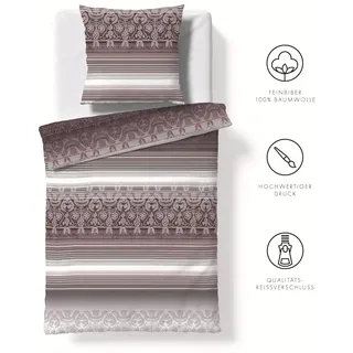 FLEURESSE Aspen Gestreift/Braun 135 x 200 cm + 2 x 80 x 80 cm