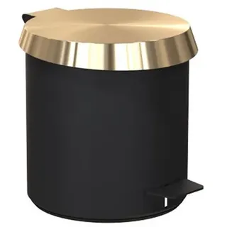 Frost Pedaleimer 250 Mülleimer - klein (H 25cm) (schwarz matt / gold gebürstet) schwarz matt / gold gebürstet
