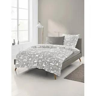 BIERBAUM 4176 Biber Baumwolle Beige 135 x 200 cm + 80 x 80 cm