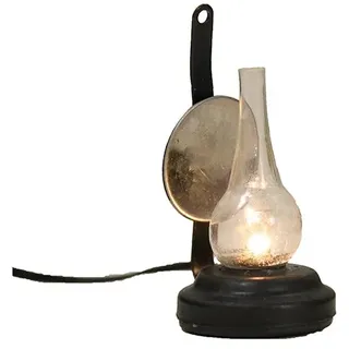 Krippenzubehör Lampe mit Spiegel, Windlicht, 5 cm, Metall Deko