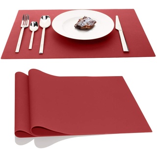 Ainimi große Silikon-Tischsets, Platzdeckchen, 45 x 32 cm, 2 Stück rot