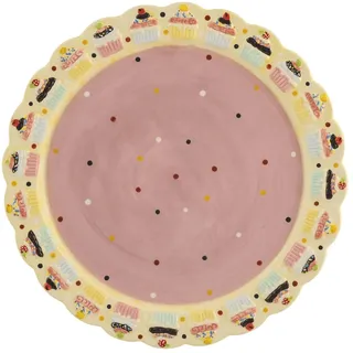Home Teller Kuchen, 34,5 cm, Keramik, Mehrfarbig