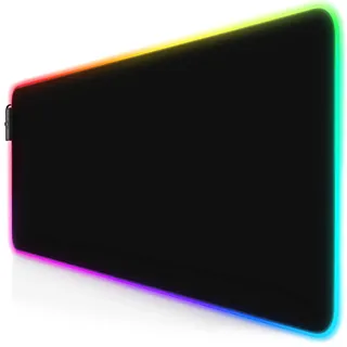 TITANWOLF - RGB Gaming Mauspad - LED Schreibtischunterlage - 800x300 mm - XXL Mousepad - LED Multi Color - 11 Beleuchtungs-Modi - 7 Farben Plus 4 Effektmodi - abwaschbar - schwarz