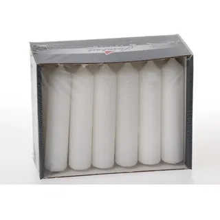 Stumpenkerzen Pyramidenkerzen Weiß 95 x Ø 20 mm, 18 Stück