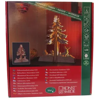 LED Holz Tannen Baum Silhouette - 29 cm - Weihnacht Tisch Fenster Deko Leuchte