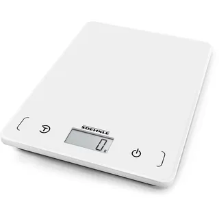 Soehnle Page Compact 200, digitale Küchenwaage, weiß, Gewicht bis zu 5 kg (1-g-genau), Haushaltswaage mit patentierter Sensor-Touch-Funktion, Waage aus Kunststoff inkl. Batterien